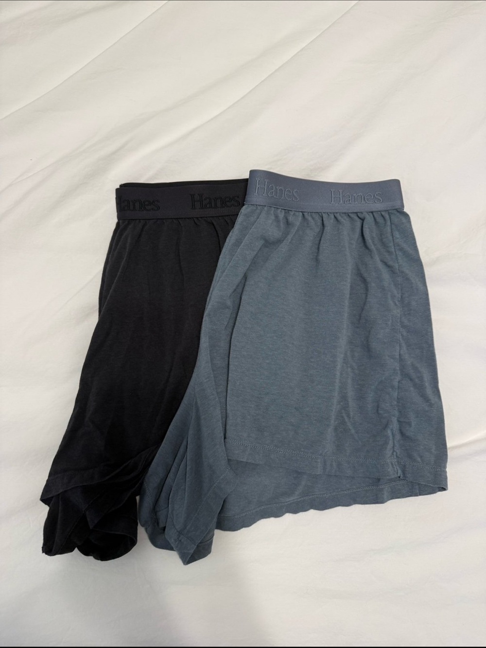 Hanes Women’s Pull-On Jersey Shorts - Black & Slate Blue (2-Pack)